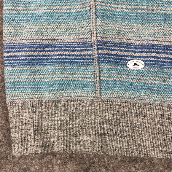 Tommy Bahama Sweater Mens Small Blue Gray Striped Crew Neck 100% Cotton - Picture 8 of 16